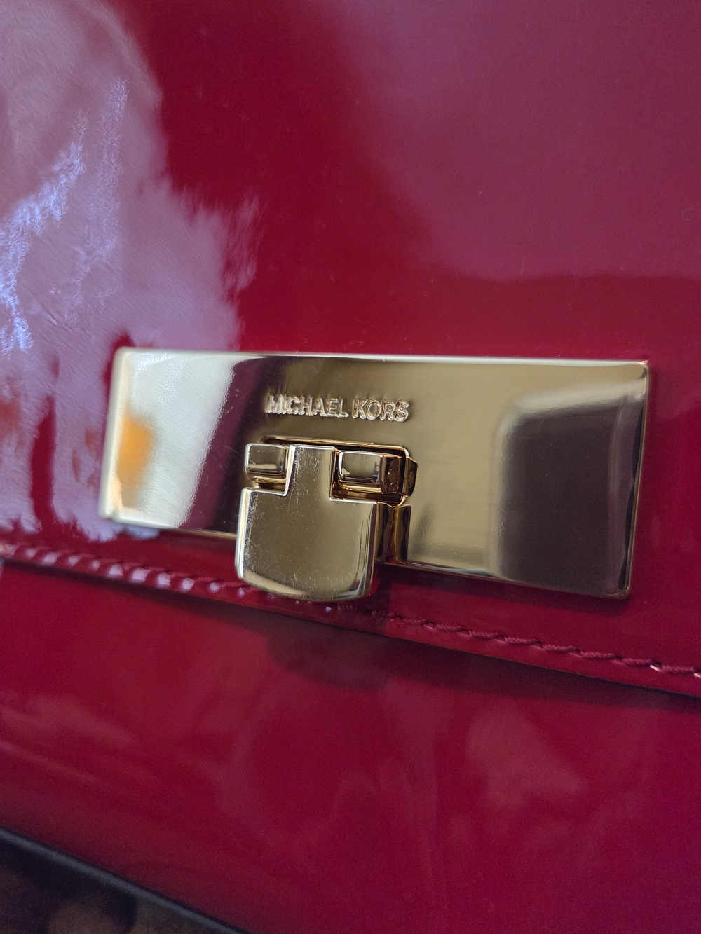 Michael Kors Callie Glossy Red Patent Leather Satchel - Picture 2 of 15